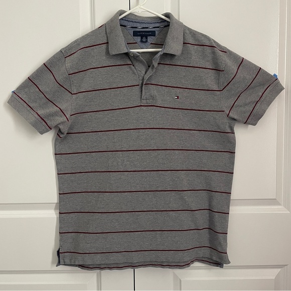 Tommy Hilfiger Other - Tommy Hilfiger Gray Striped Polo Shirt for Men